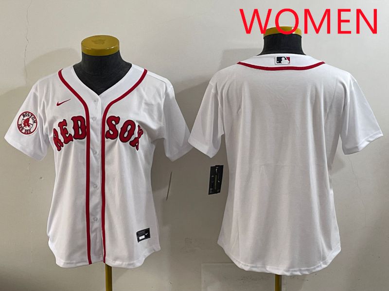 Women 2025 Boston Red Sox Blank White Game Nike MLB Jersey style 2